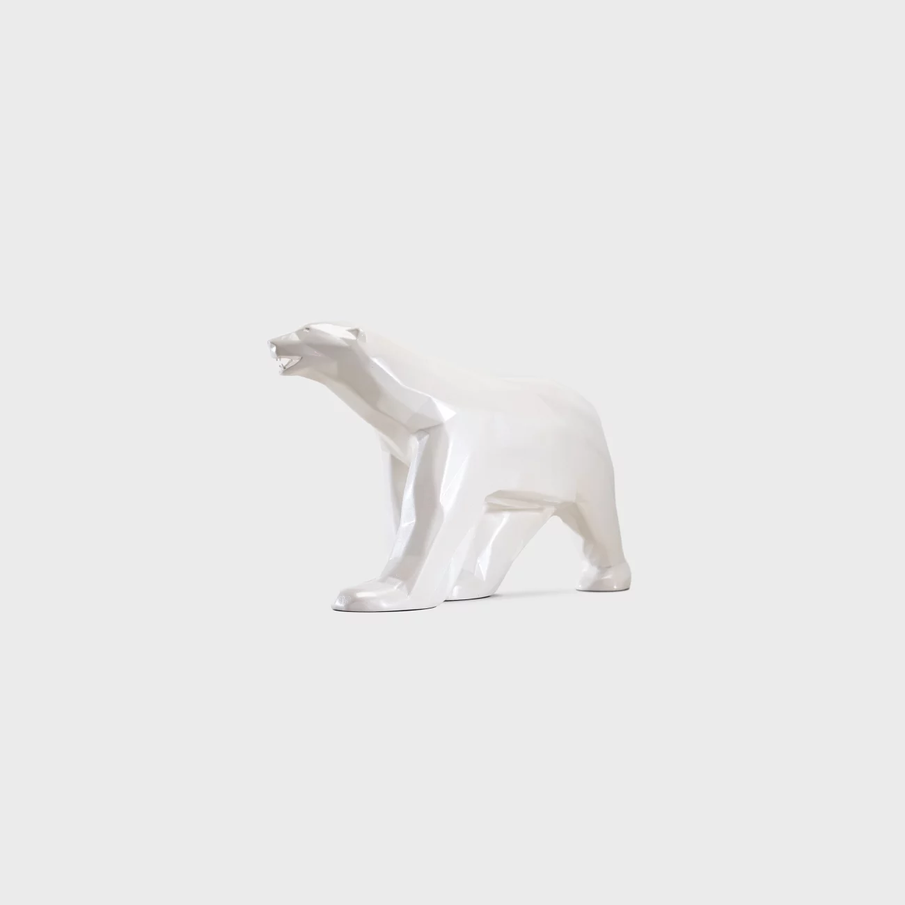 L'Ours Pompon pearly by Richard Orlinski inspired by François Pompon white polar bear - Orlinski edition museum in partnership with Artémus
